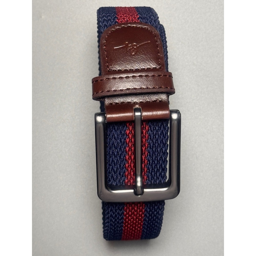 Boston Scott Golf Apparel Stretch Woven Belt Casual Golf Blue‎ Red Stripe 42-44